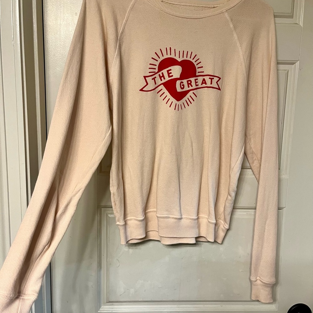 THE GREAT. Cream Textured Sweatshirt